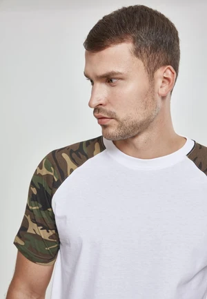 Raglan contrasting t-shirt wht/woodcamo