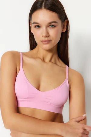 Trendyol Pink Seamless/Seamless Back Functional Rope Strap Covered Bralette Knitted Bra
