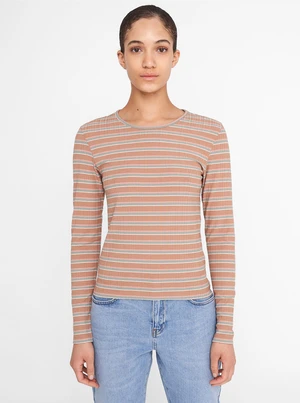 Brown Striped T-Shirt Noisy May Stevie - Women