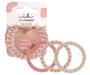 Sada ozdobných gumičiek do vlasov Invisibobble Twistar Blush Braids - 3 ks + darček zadarmo