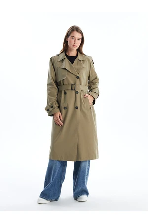 LC Waikiki Double Breasted Plain Oversize Women's Trench Coat