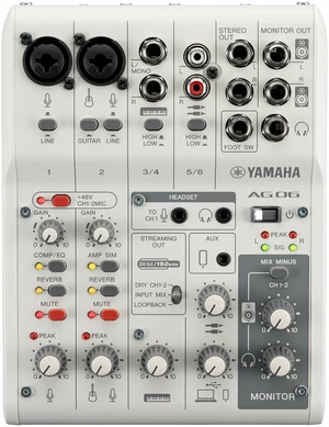 Yamaha AG06 MK2 WH Mixer Analogico