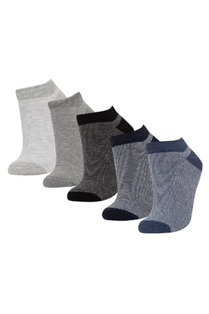 DEFACTO Men's 5-Pack Cotton Ankle Socks