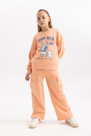 DEFACTO Girls Wide Leg Cargo Sweatpants