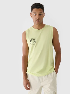 Pánský tank top oversize s potiskem - zelený