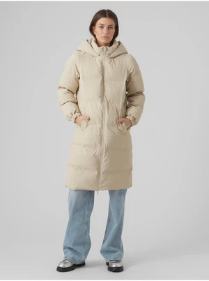 Women's cream winter quilted coat VERO MODA Noe - Women