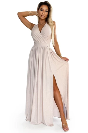 Women's long dress with a neckline and a tie at the back Numoco