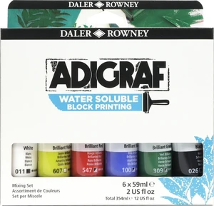 Daler Rowney Adigraf Block Printing Water Soluble Colour Pintura para linograbado 6 x 59 ml