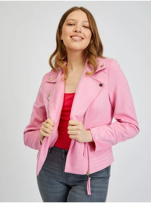 Orsay Pink Women's Leatherette Jacket in Suede - Women