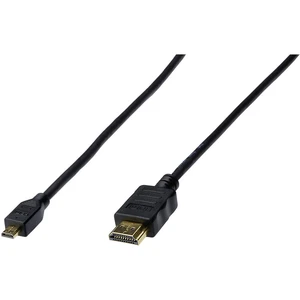 Digitus HDMI prepojovací kábel #####HDMI-A Stecker, #####HDMI-Micro-D Stecker 1.00 m čierna AK-330115-010-S pozlátené ko