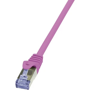 LogiLink CQ3049S RJ45 sieťové káble, prepojovacie káble CAT 6A S/FTP 1.50 m ružová samozhášavý, s ochranou 1 ks