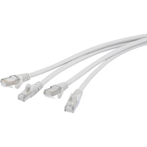 Renkforce RF-4288938 RJ45 sieťové káble, prepojovacie káble CAT 6A S/FTP 3.00 m sivá samozhášavý, duplex, s ochranou 1 k