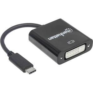 Manhattan 152051 USB / DVI adaptér [1x USB 3.1 zástrčka C - 1x DVI zástrčka 24+5-pólová] čierna farebne odlíšený, flexib