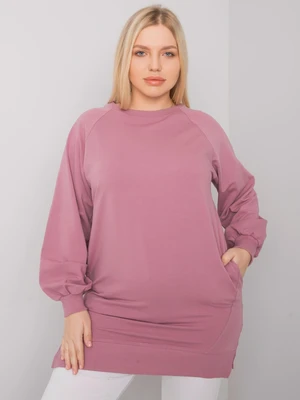 Dusty pink cotton sweatshirt for plus size women