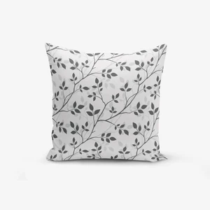 Obliečka na vankúš s prímesou bavlny Minimalist Cushion Covers Grey Background Leaf, 45 × 45 cm