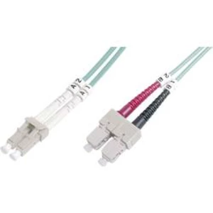 Optické vlákno kabel Digitus DK-2532-05/3 [1x zástrčka LC - 1x zástrčka SC], 5.00 m, tyrkysová