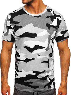 Tricou gri-deschis gri-deschis cu imprimeu army 14930