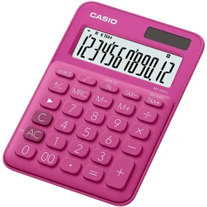 Casio MS-20UC stolná kalkulačka červená Displej (počet miest): 12 solárny pohon, na batérie (š x v x h) 105 x 23 x 149.5