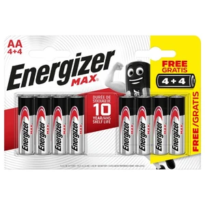 Baterie Energizer MAX AA - 8ks | AKCE 4+4