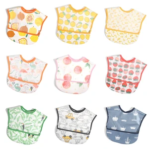 Baby Bibs EVA Waterproof Lunch Bibs Cartoon Fruits Printing Infants Bibs Boys Girls Feeding Burp Cloths Bibs Apron Unisex Bibs