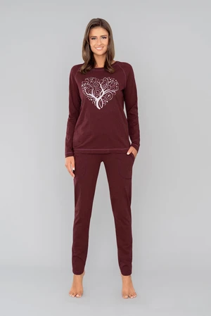 Women's pyjamas Hosta long sleeves, long trousers - burgundy