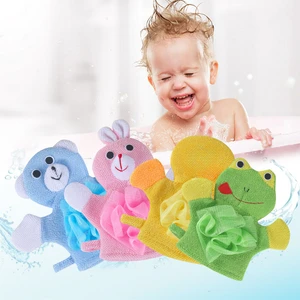 Baby Bath Gloves for Kids Toddlers Cartoon Animal Shape Shower Gloves Washcloth for Bathing Children Wash Clean Shower Massage