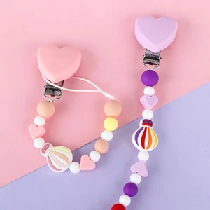 Baby Pacifier Clip Dummy Chain Silicone Food Grade Nipple Holder Soother Chain Cute Baby Teething Pacifier Dummy Clips Holder