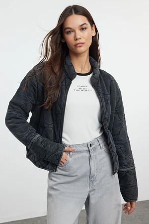 Trendyol Anthracite Oversize Cotton Quilted Puffer Jacket