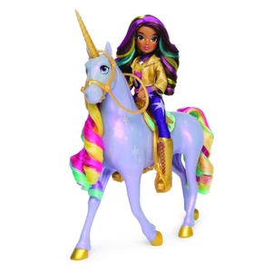 Unicorn academy světelný jednorožec Wildstar 28 cm s panenkou Sophií 24 cm