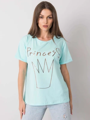 Mint women's cotton t-shirt with print