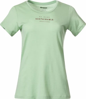 Bergans Graphic Wool Tee Women Light Jade Green/Chianti Red L T-Shirt