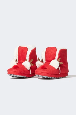 DEFACTO Girl's Christmas Themed Home Boots