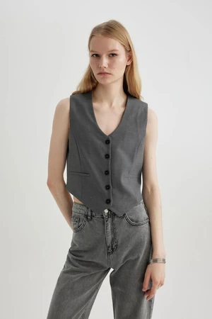 DEFACTO V Neck Blazer Vest