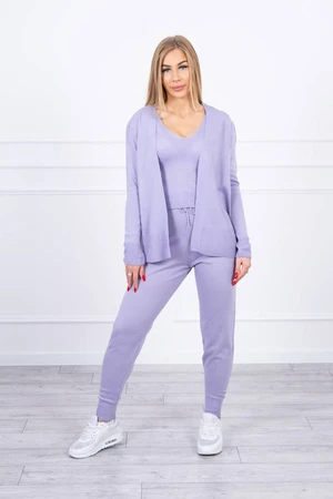 3-piece sweater set purple