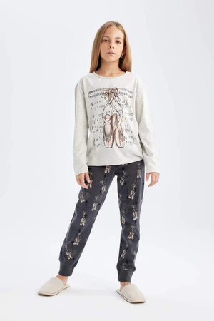 DEFACTO Girl Printed Long Sleeve Pajama Set