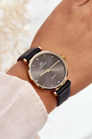 Women's Giorgio&Dario watch on a black leather strap