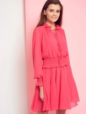 Dress with a tie under the neck Cocomore Boutiqe pink