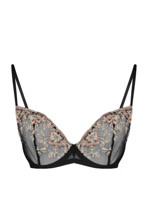 Trendyol Curve Black Brode Balconette Lace Bra