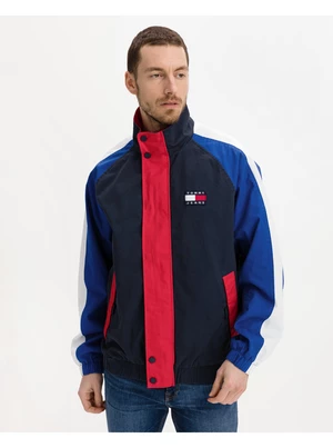 Tommy Jeans Bunda - TJM BADGE COLORBLOCK JACKET modrá