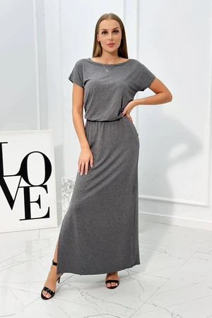 Viscose dress with graphite pockets