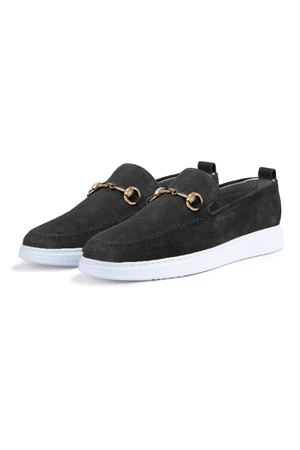 Ducavelli Ritzy Men's Genuine Leather Suede Casual Shoes, Loafers, Lightweight Shoes Black.