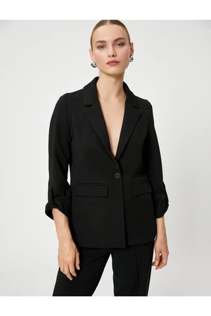 Koton Blazer Jacket Single Button Fold the Sleeves