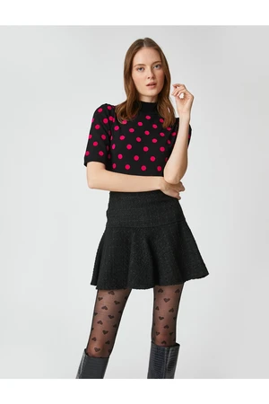 Koton Rachel Araz X - Half Turtleneck Short Sleeve Polka Dot Sweater