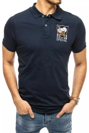 Polo shirt with embroidery in dark blue Dstreet