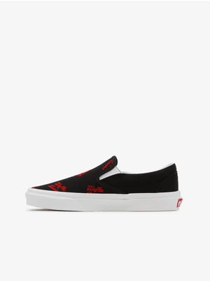 VANS UA Classic Slip On Black Patterned Slip On Sneakers - Women