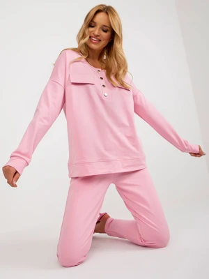 Pink two-piece casual set