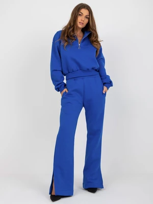 Basic cobalt tracksuit with zip-up sweatshirt