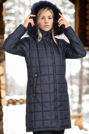 Z6653 DEWBERRY WOMEN'S COAT-DARK NAVY BLUE