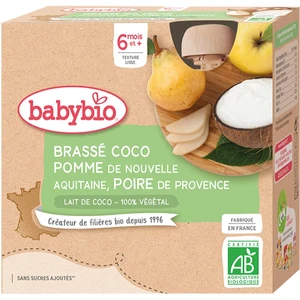 Babybio BIO jablko a hruška svačinka s kokosovým mlékem 4x85 g