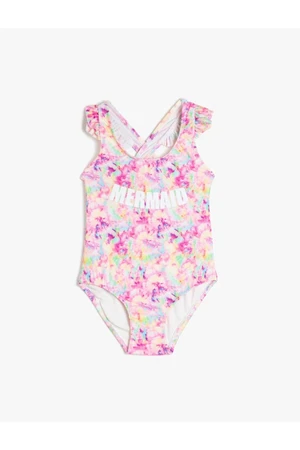 Koton Frill Straps Printed Swimsuit